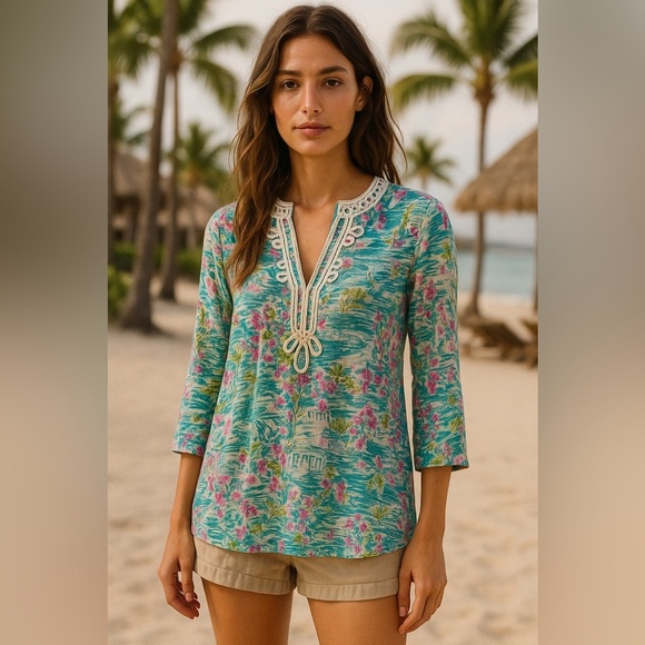 Lilly Pulitzer Kaia Knit Tunic Postcards from Positano - Picture 1 of 9